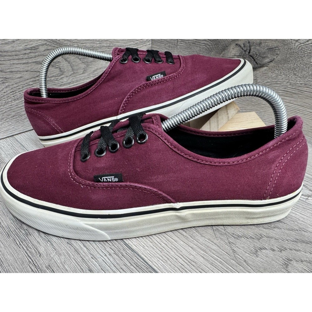 VANS Lo Pro Burgundy Canvas Lace Up Low Top Skate Shoes Size Mens 9  Womens 10.5